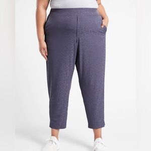 Athleta Brooklyn Textured Leopard Ankle Purple Pant Size 24 New!